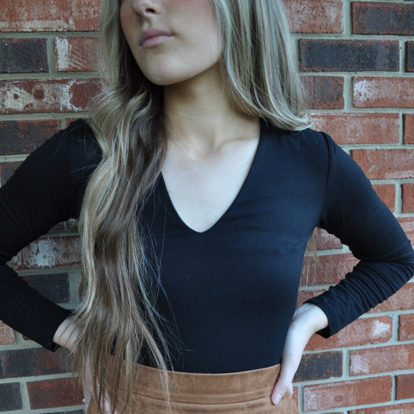V-Neck Long Sleeved Bodysuit