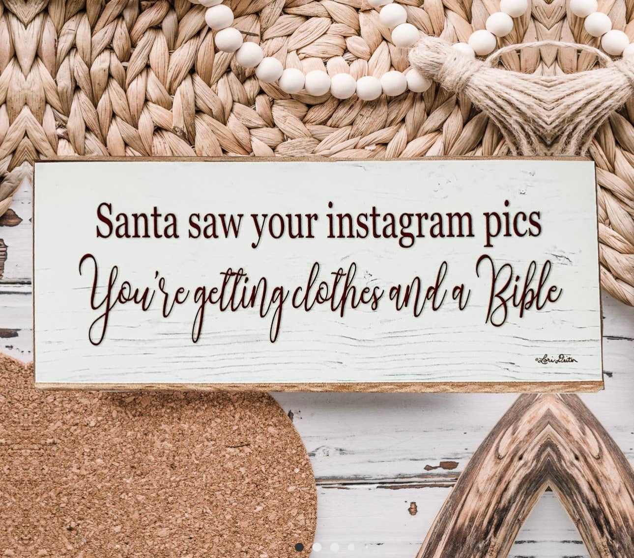 Santa saw your Instagram pic wooden Christmas sign