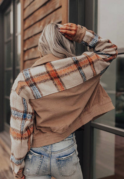 Plaid Corduroy Chunky Jacket