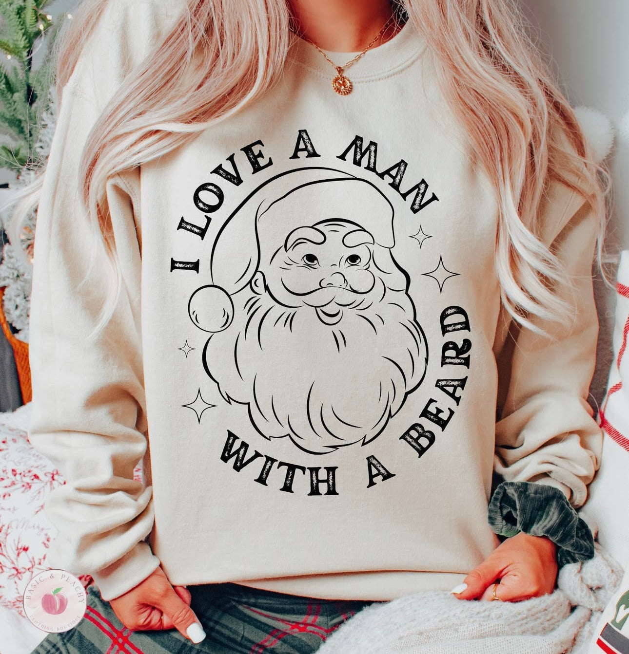 I love a man with a beard Christmas sweatshirt