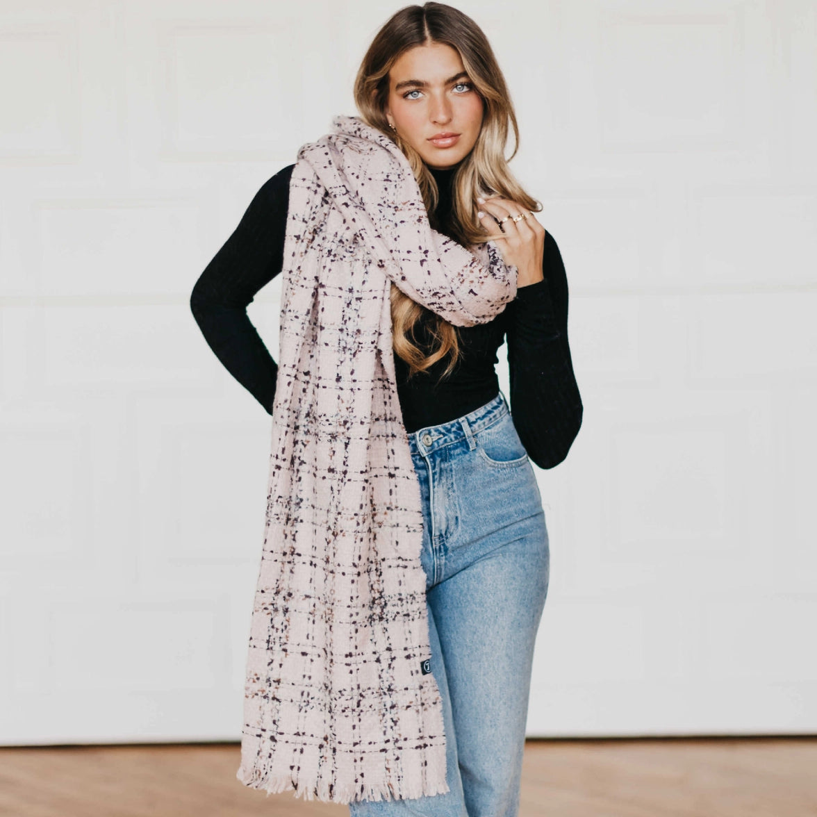 Plaid Fringe Scarf