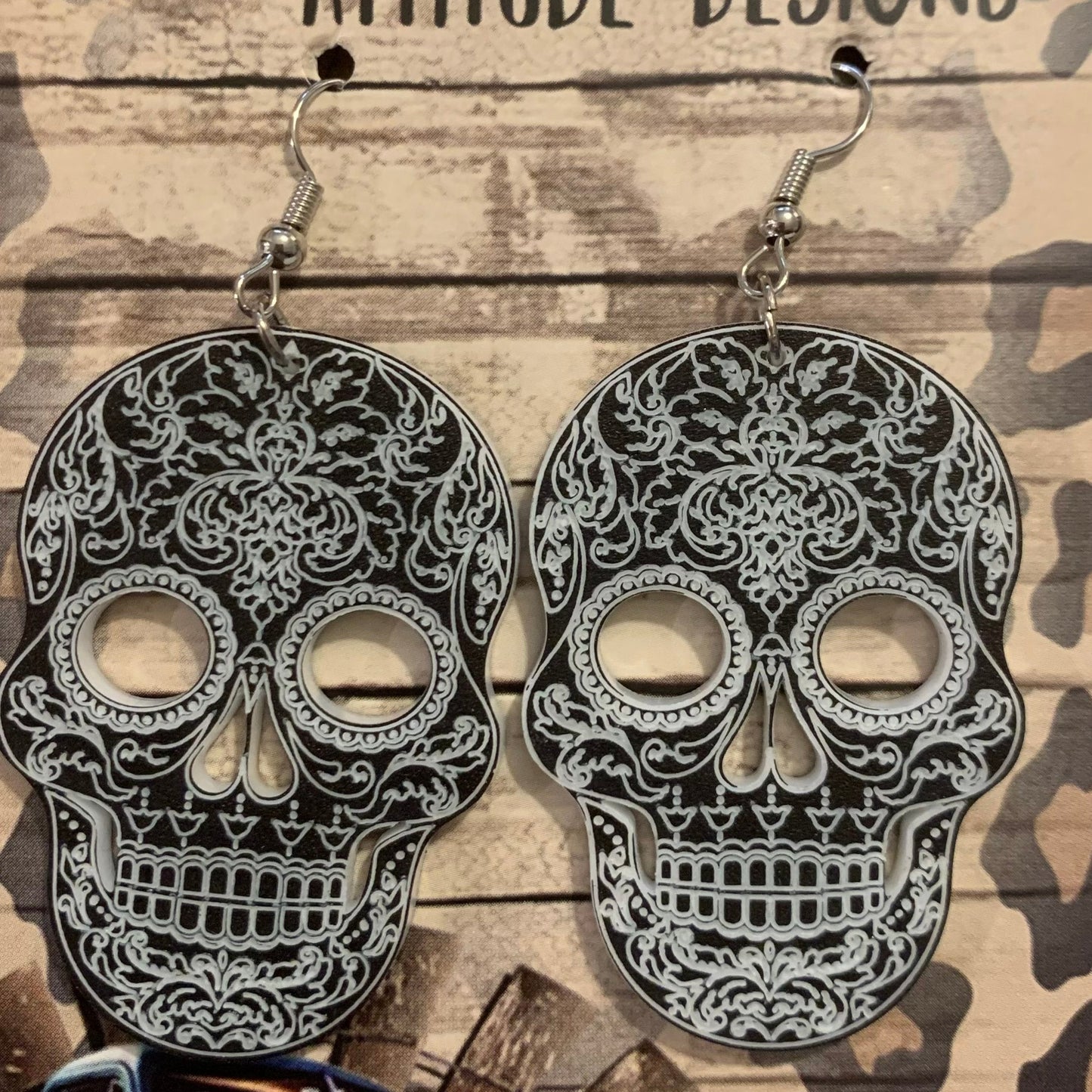 Skeleton Face Earrings