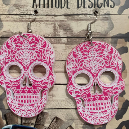 Skeleton Face Earrings