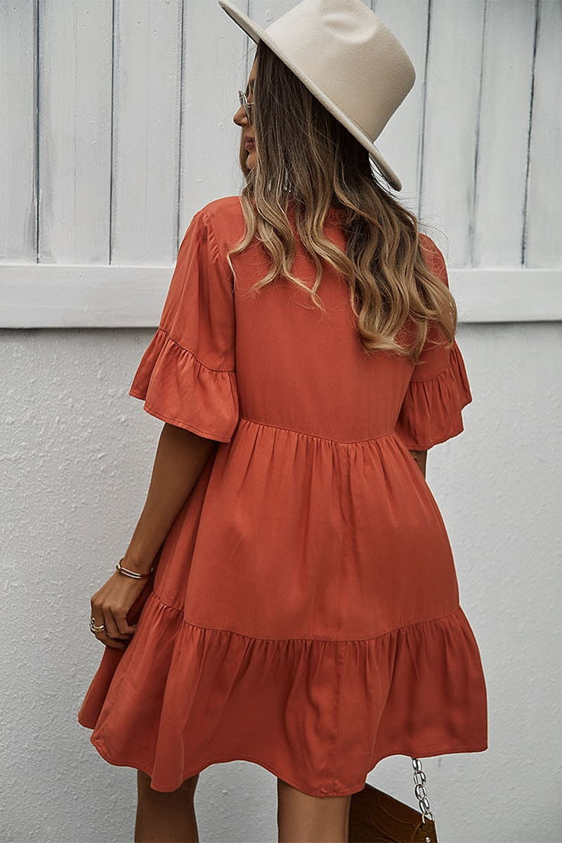 Burnt Orange Shirt Dress