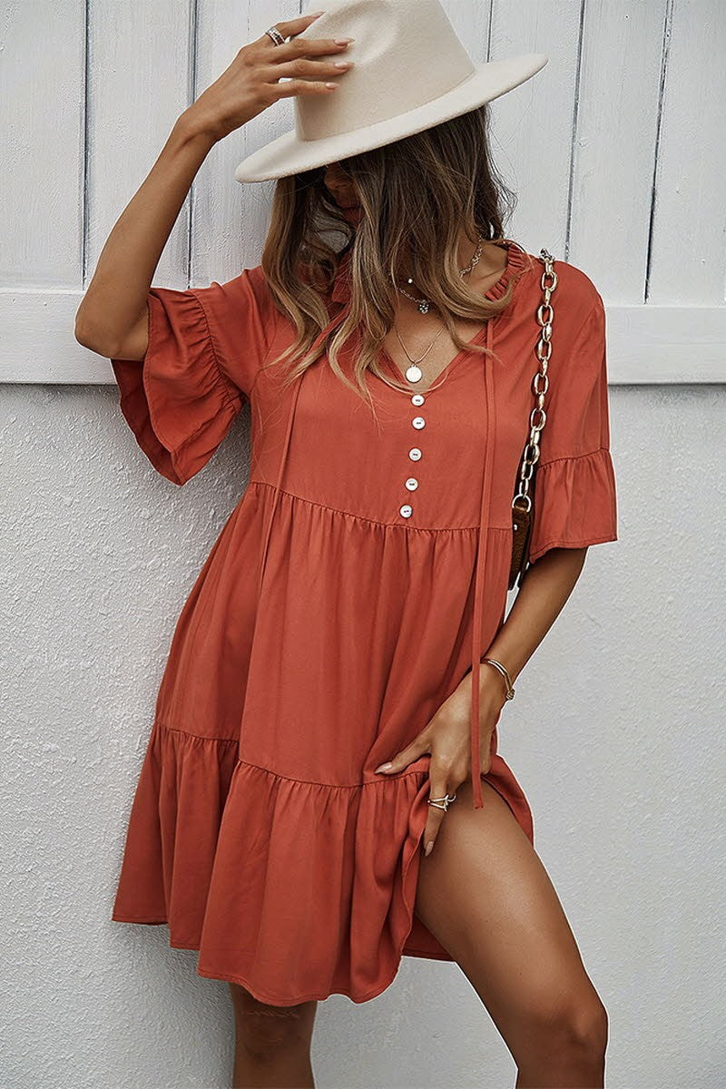 Burnt Orange Shirt Dress